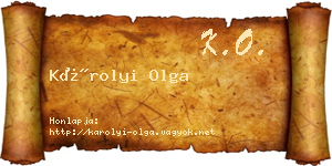Károlyi Olga névjegykártya