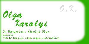 olga karolyi business card