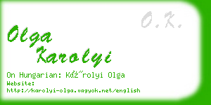 olga karolyi business card